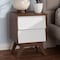Baxton Studio Hildon Mid-Century White and Walnut Wood 2-Drawer Storage Nightstand 136-7493 - alternate 4